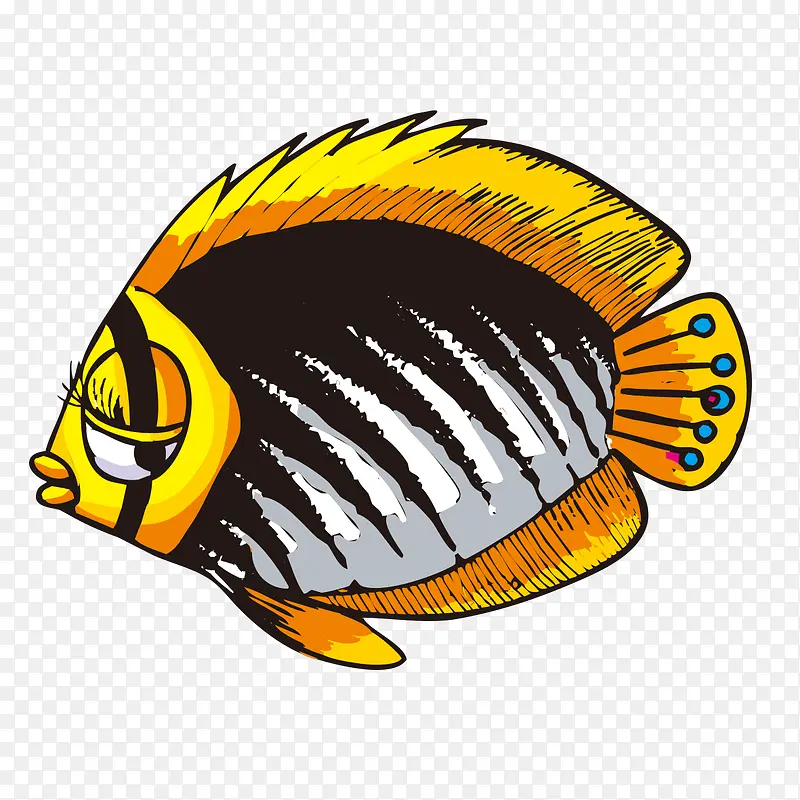 手绘海洋鱼素材