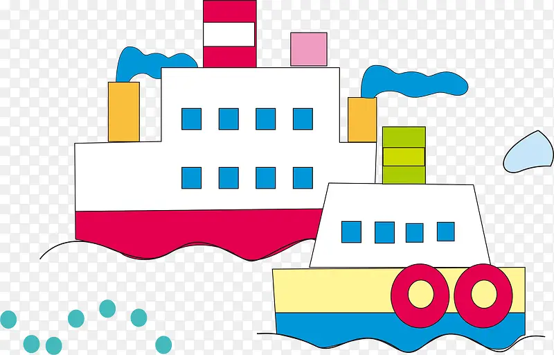 卡通海洋轮船