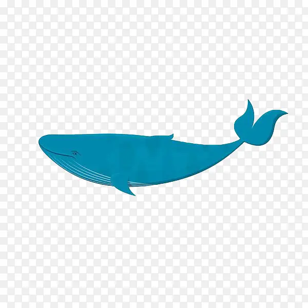 手绘蓝色简约鲸鱼