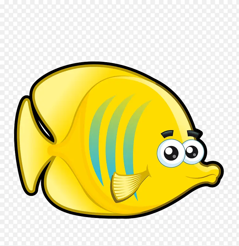 卡通黄色的鱼矢量图