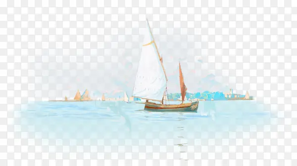 手绘帆船