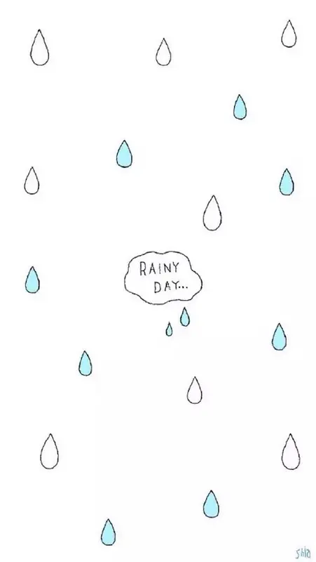 手绘卡通蓝色雨滴