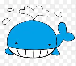 卡通蓝色鲸鱼