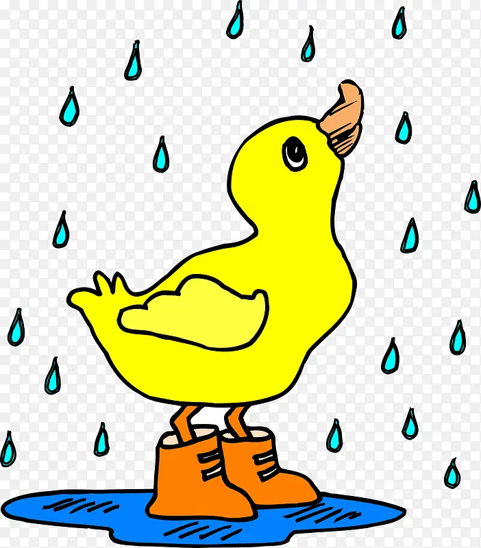雨中小黄鸭