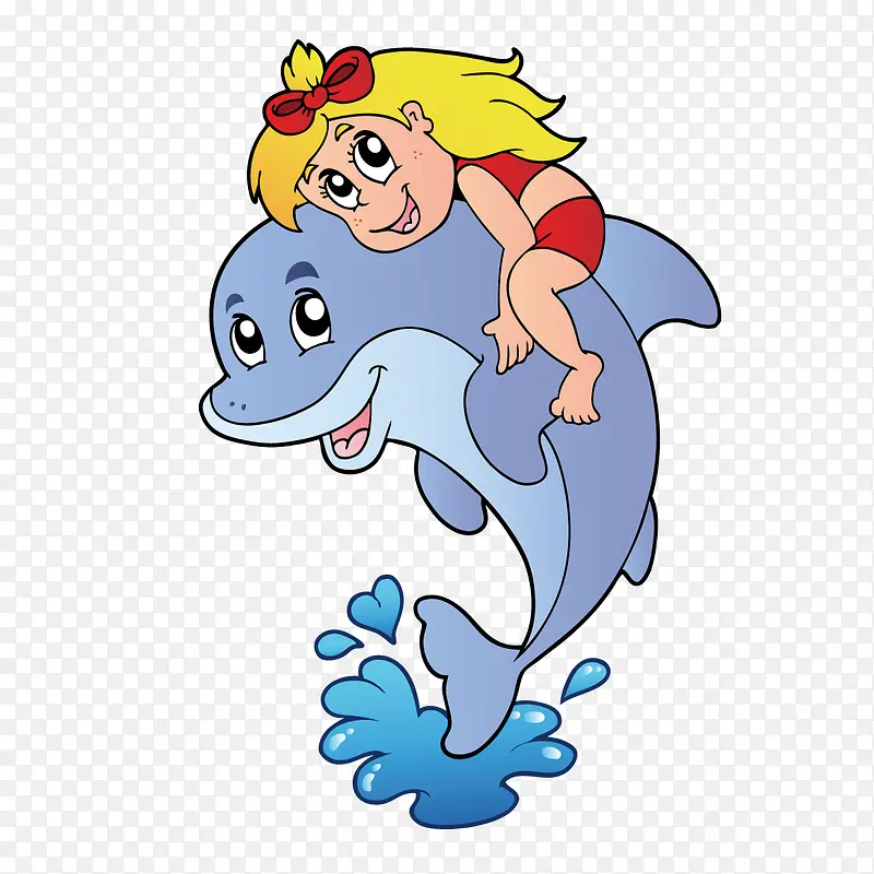 抱着鲸鱼的小女孩