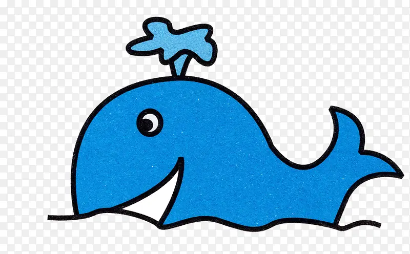 手绘蓝色鲸鱼