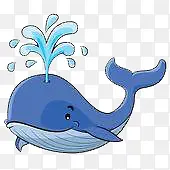 卡通蓝色鲸鱼