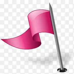 粉红色的手摇旗图标