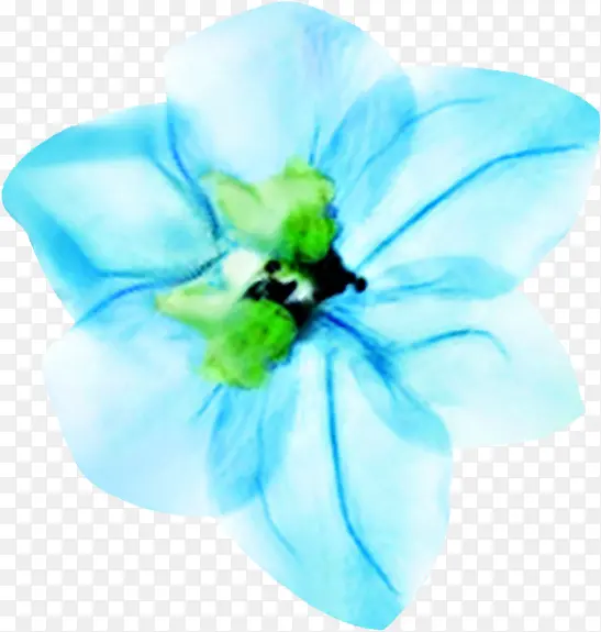蓝色梦幻花朵模糊