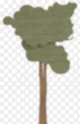 绿色卡通模糊大树