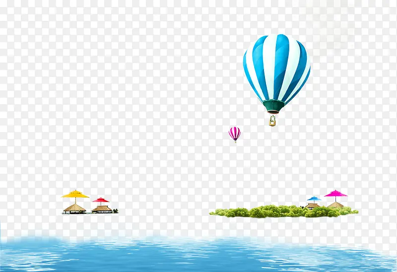 夏季热气球沙滩海洋装饰