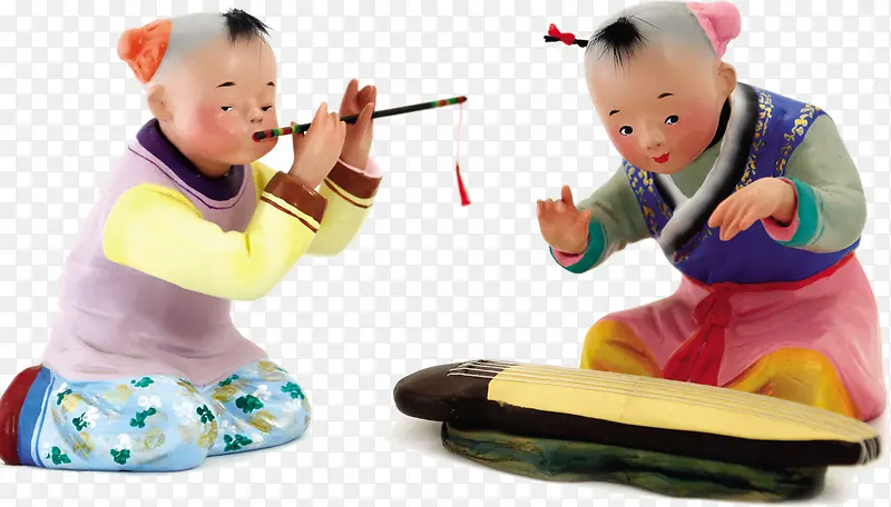 手绘卡通中国风玩偶