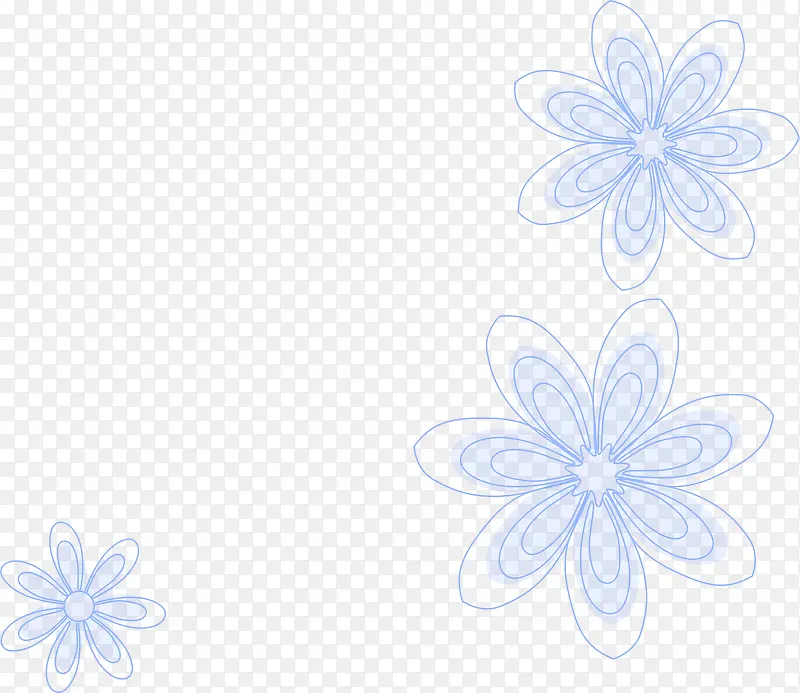 蓝色花朵漂浮