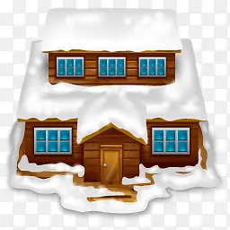 雪中的圣诞小屋图标