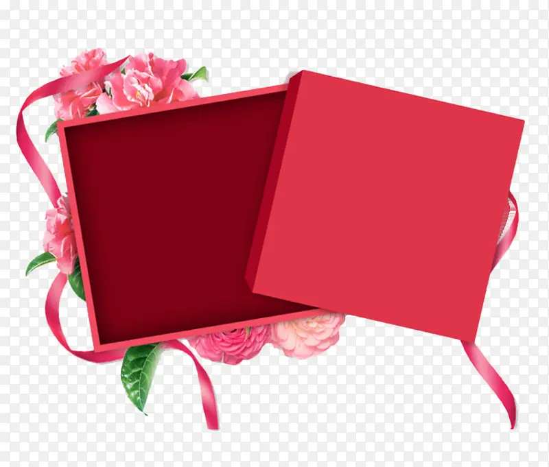 情人节花朵卡通礼盒红色