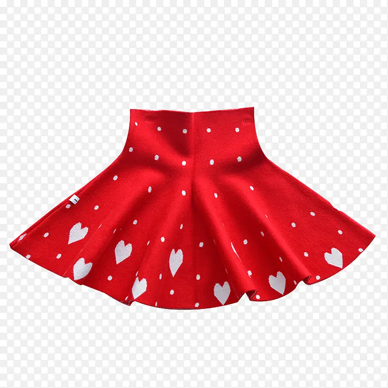 红色质感爱心形状裙子
