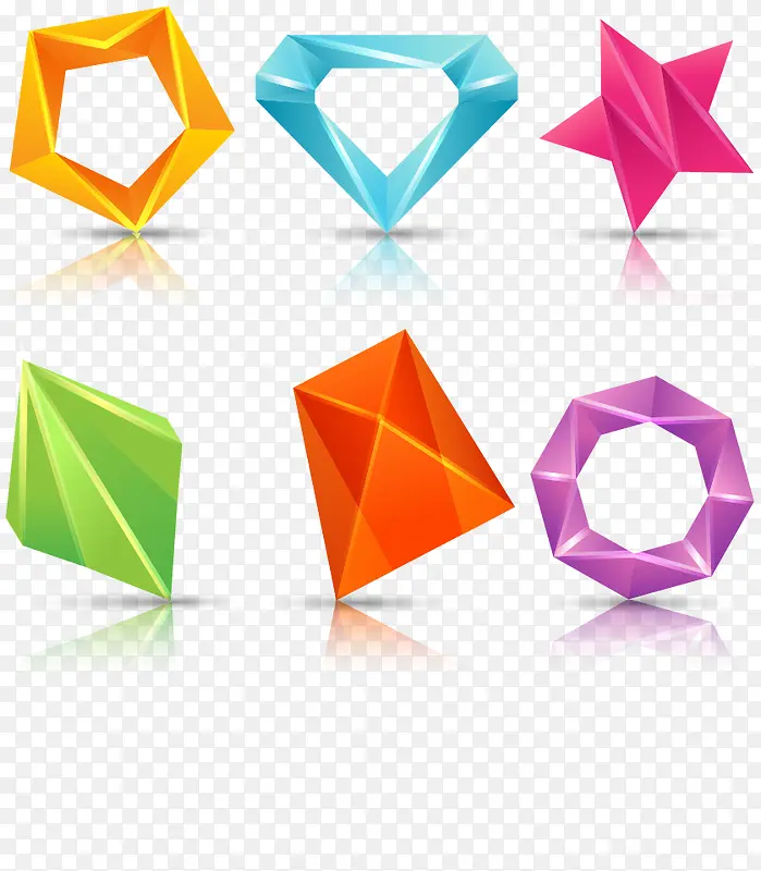 抽象炫彩几何立体形状