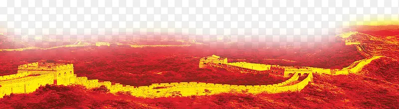 红色山形状摄影效果图