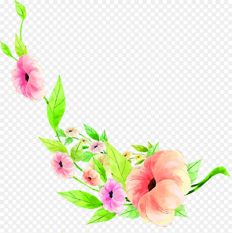 效果海报涂鸦植物花朵