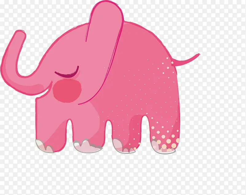 粉色卡通大象