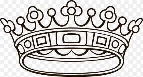 黑色线条皇冠欧式花纹