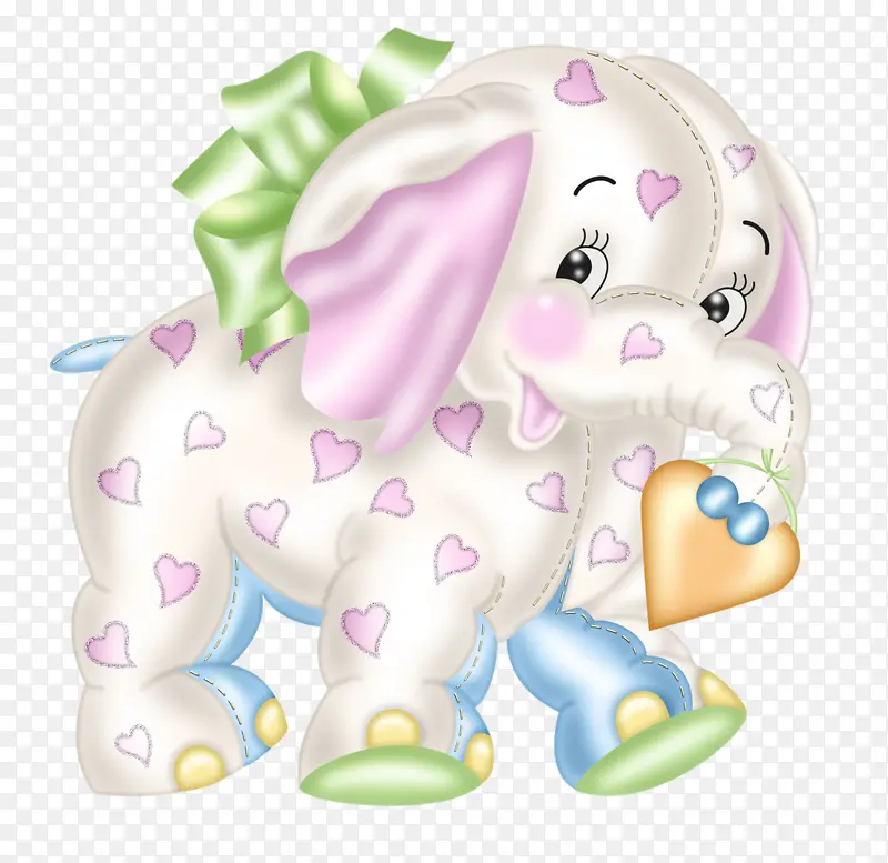可爱的粉色大象