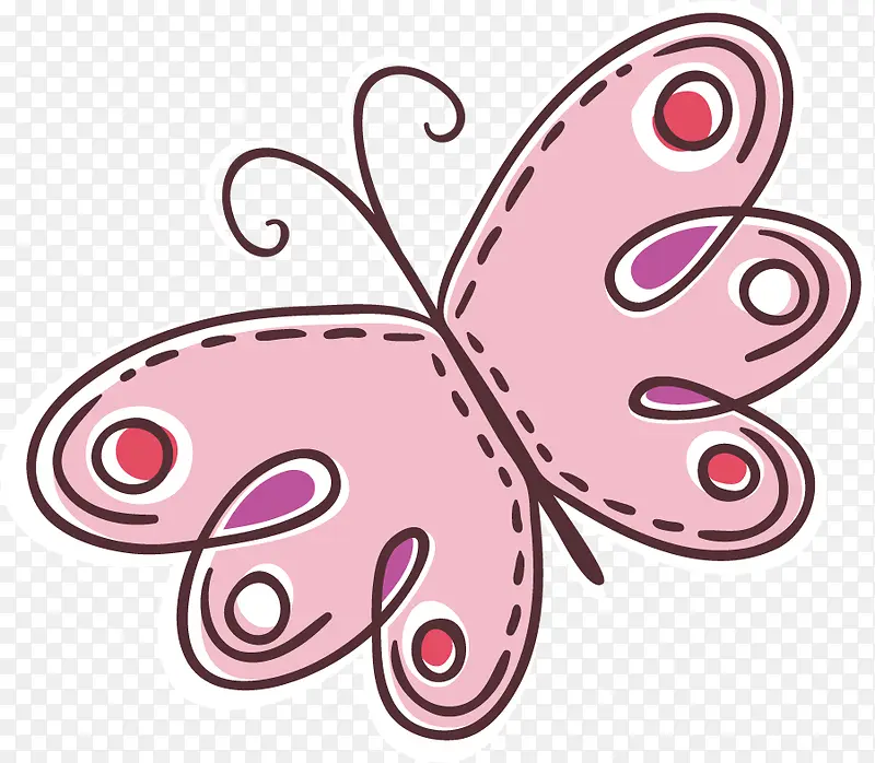 卡通粉色蝴蝶