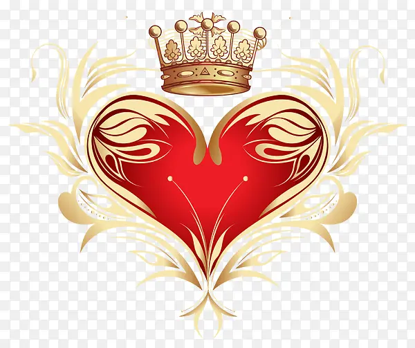 皇冠与心的情人节图片