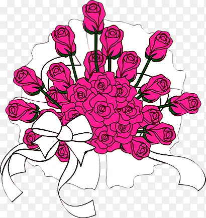 卡通粉色玫瑰花朵
