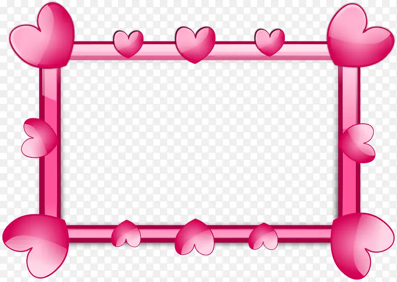 粉色的心卡通相框