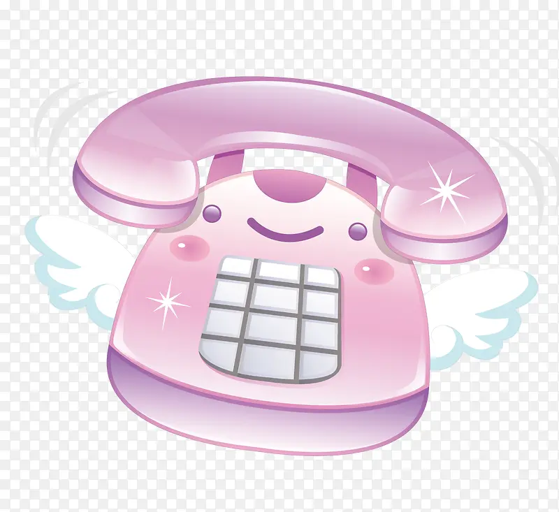 卡通粉色电话