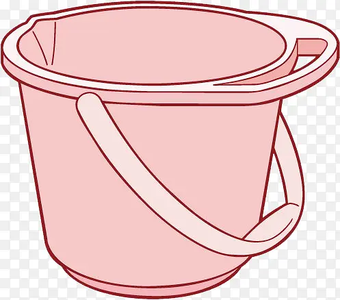 卡通粉色的水桶元素