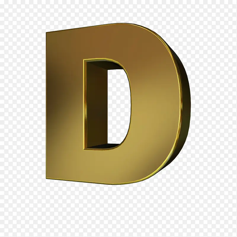 金属字母D