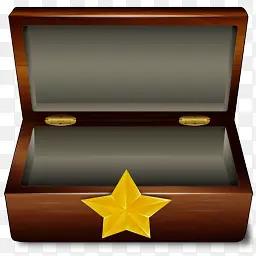 黑色箱子金色星星标志图标