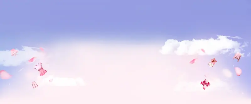 天空云朵花瓣背景素材