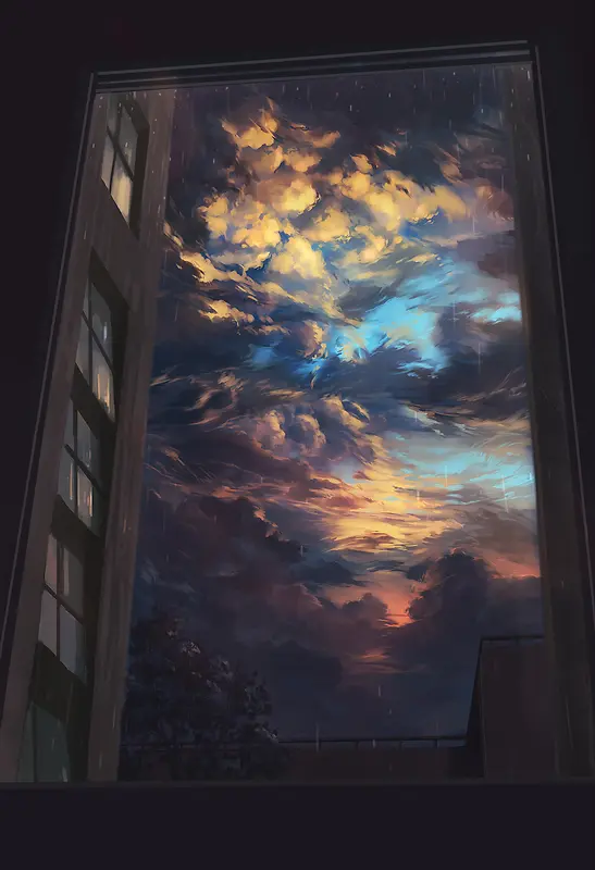 天空环境渲染效果云朵窗户