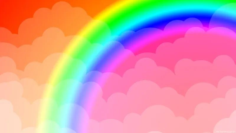 彩色云朵彩虹海报背景卡通