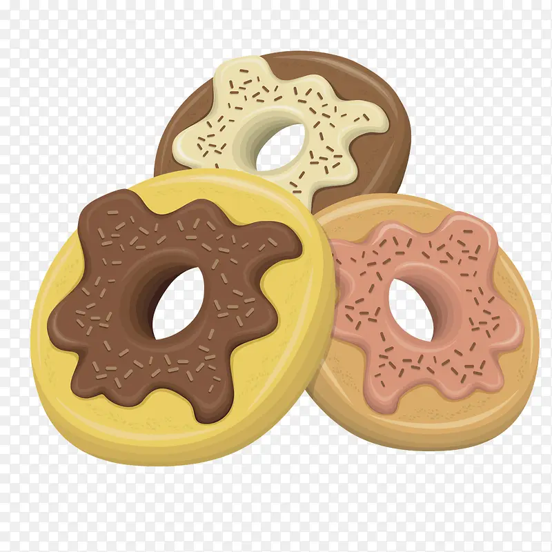 彩色食物卡通甜甜圈
