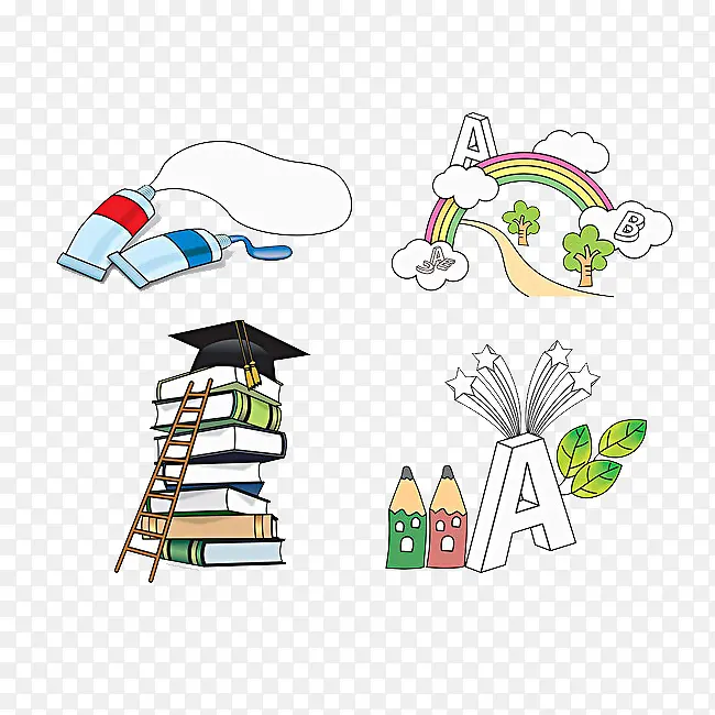 手绘学习用品