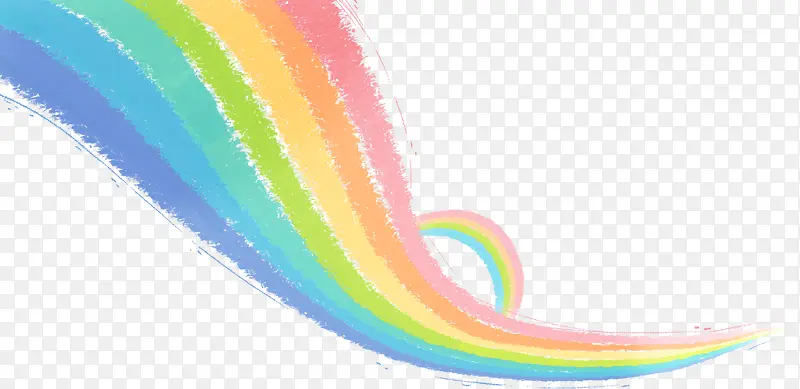手绘分层水彩彩虹