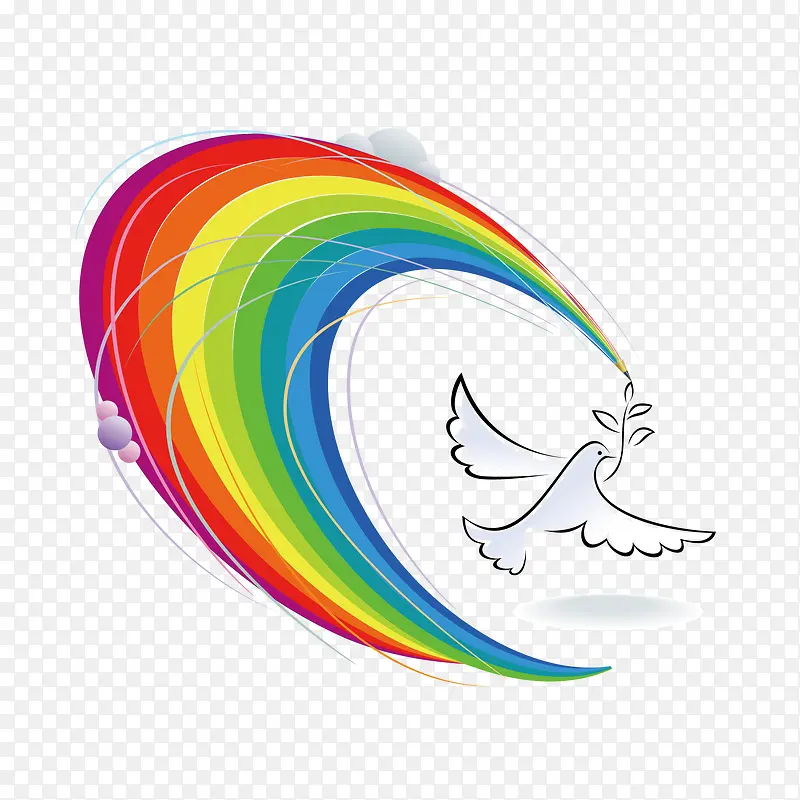彩虹和和平鸽
