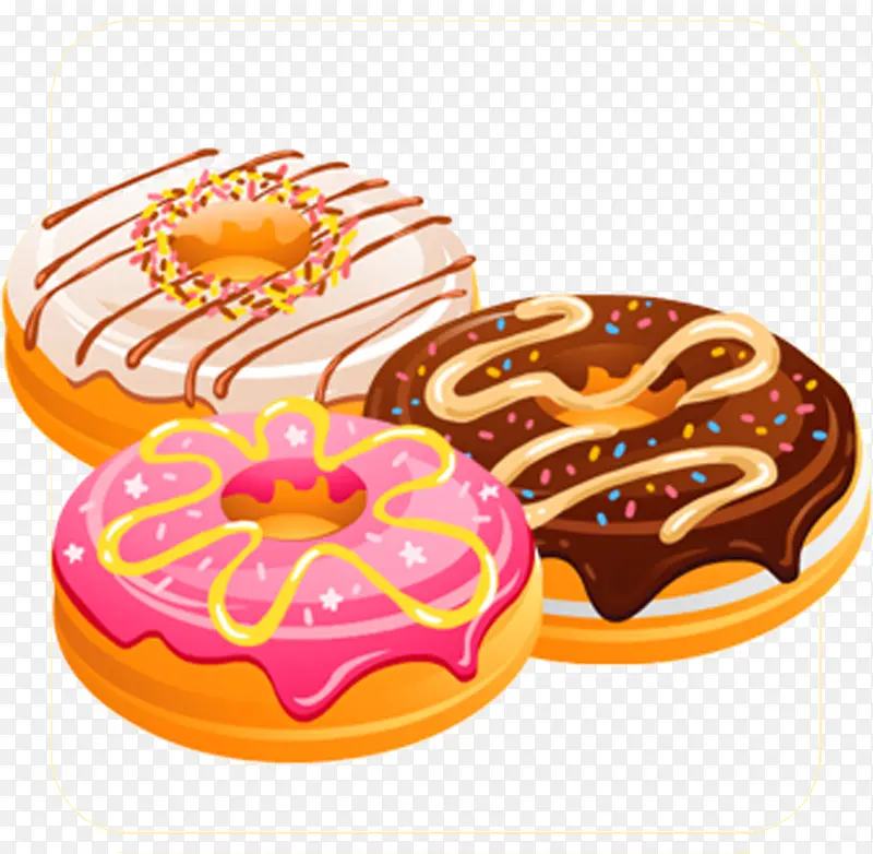 手绘甜甜圈食品插画