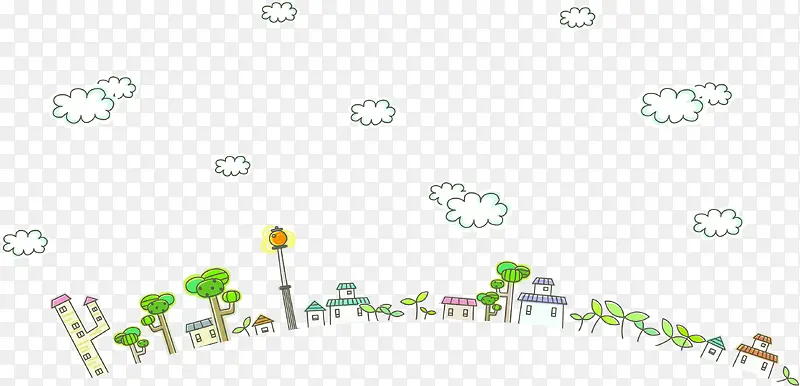 简笔城市背景元素