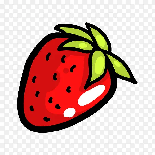 可爱卡通简笔手绘水果草莓