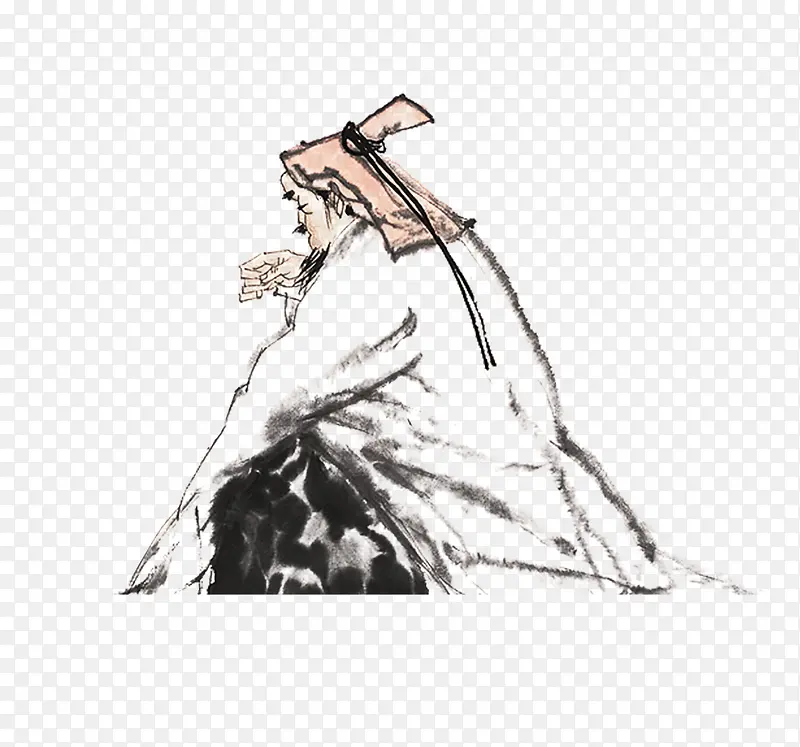 中国风古代人物坐姿