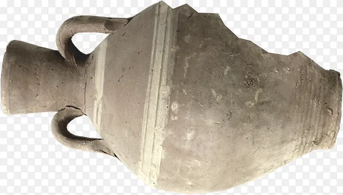古代西方破损的陶罐