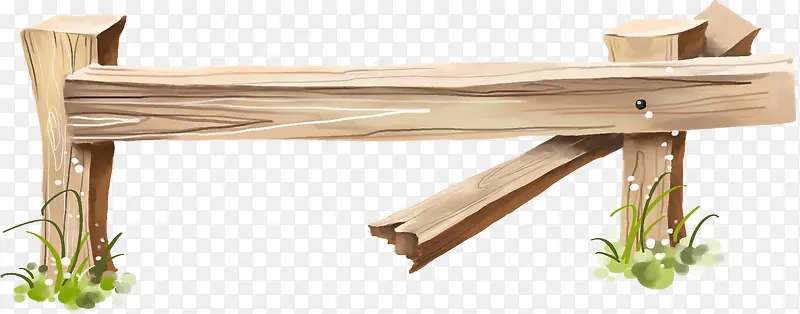 手绘漫画木头木板