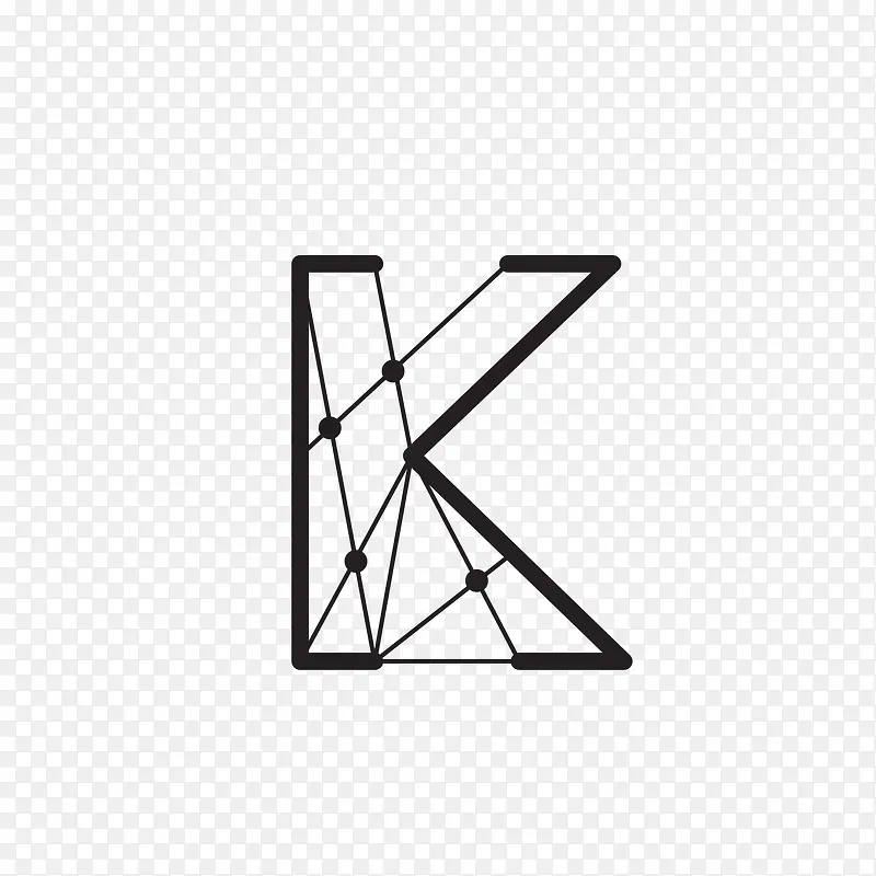 几何K字母抽象科技免抠素材