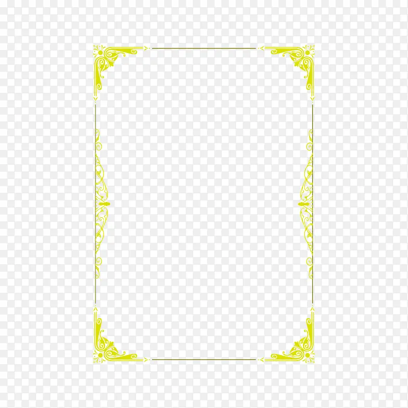 矢量黄色线条印花边框竖框