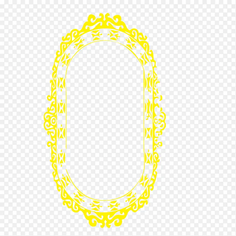 矢量黄色印花镂空竖边框